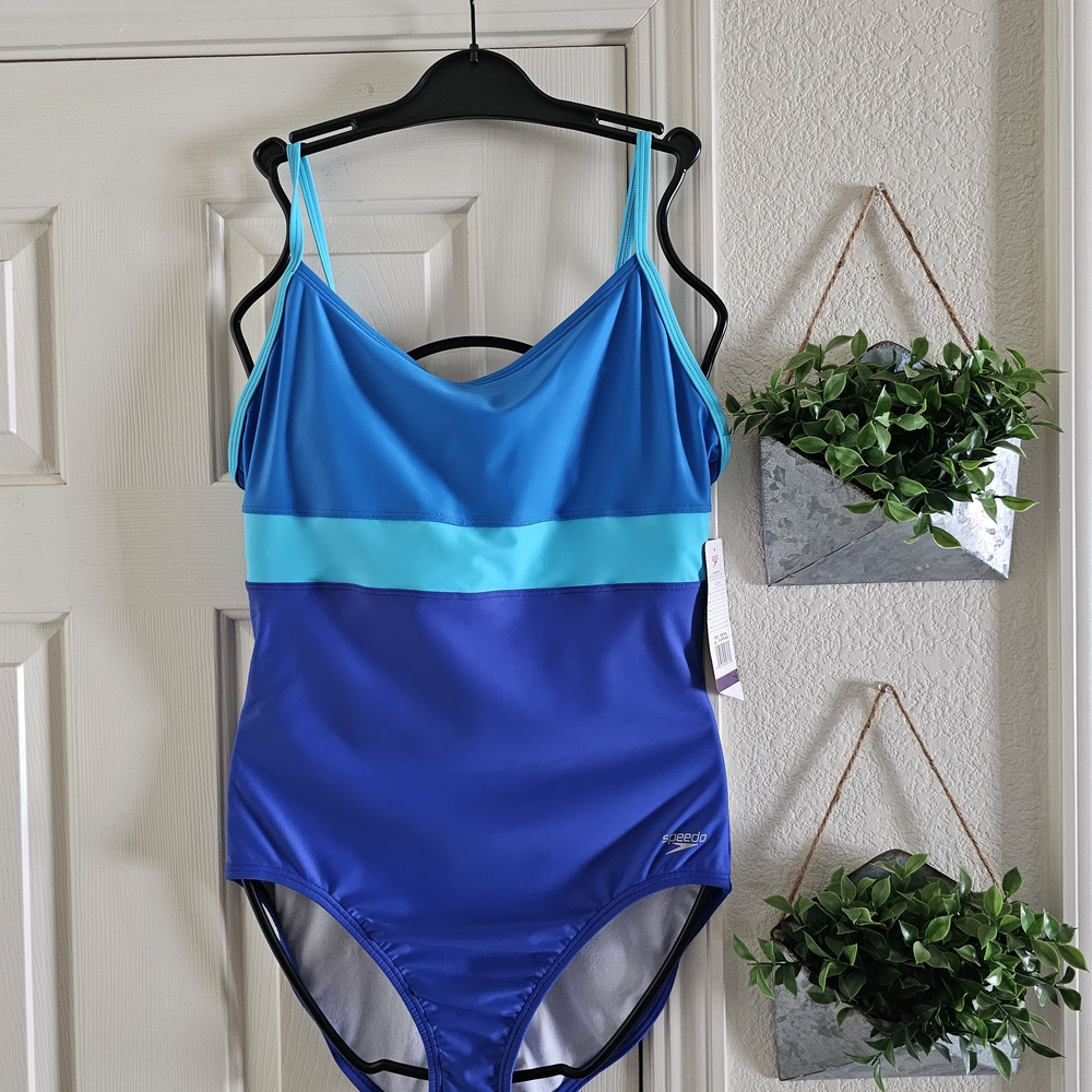 Speedo Blue and Aqua  One Piece Swimsuit